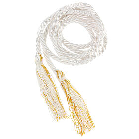 Cincture First Communion with white and gold tassel half fine 2m