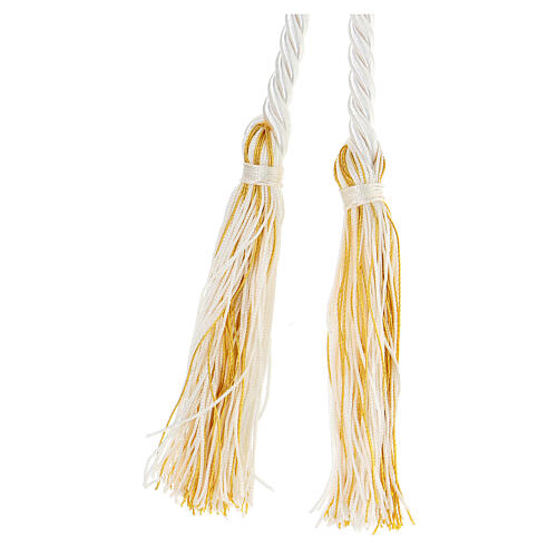 Cincture First Communion with white and gold tassel half fine 2m 2
