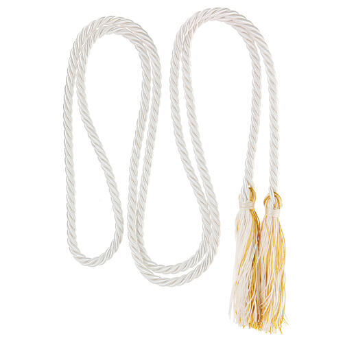 Cincture First Communion with white and gold tassel half fine 2m 3