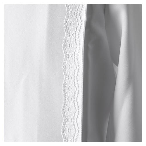 First Communion alb folded macramé bow belt 4