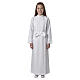 First Communion alb folded macramé bow belt s1