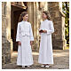 First Communion alb folded macramé bow belt s2