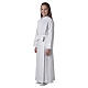 First Communion alb folded macramé bow belt s5