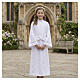 First Communion alb roses trimmings folds s2
