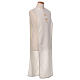 Ivory First Communion alb with scapular, white and golden braided border and golden host embroidery, CocoCler s5