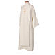 Aube Communion couleur ivoire avec scapulaire galon broderie dorée hostie CocoCler s3