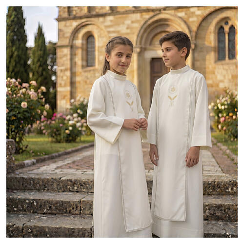 Agreman ivory Scapular Communion habit with CocoCler gold host embroidery 2
