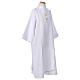 White First Communion alb with scapular, white and golden braided border and golden host embroidery, CocoCler s4