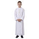 White First Communion alb with scapular, white and golden braided border and golden host embroidery, CocoCler s5