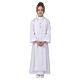 White First Communion alb with scapular, white and golden braided border and golden host embroidery, CocoCler s6