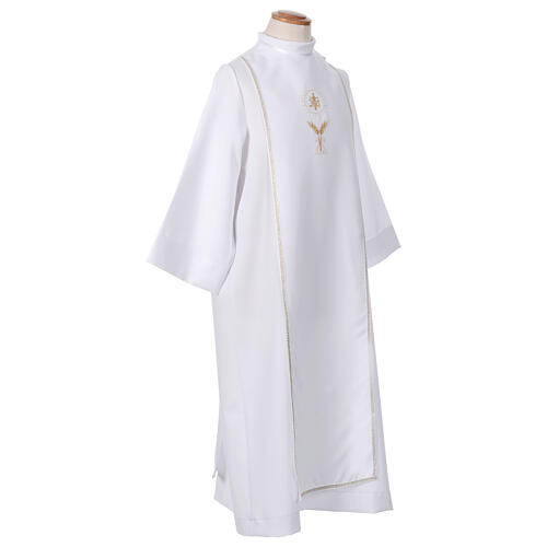 Cogulla blanca escapular agremán bordado hostia oro CocoCler 5