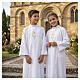 Cogulla blanca escapular agremán bordado hostia oro CocoCler s2