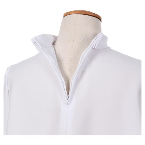 Aube Communion blanche avec scapulaire galon broderie dorée hostie CocoCler 8