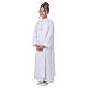 Aube Communion blanche avec scapulaire galon broderie dorée hostie CocoCler s1