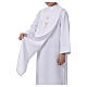 Aube Communion blanche avec scapulaire galon broderie dorée hostie CocoCler s4