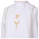 Aube Communion blanche avec scapulaire galon broderie dorée hostie CocoCler s7