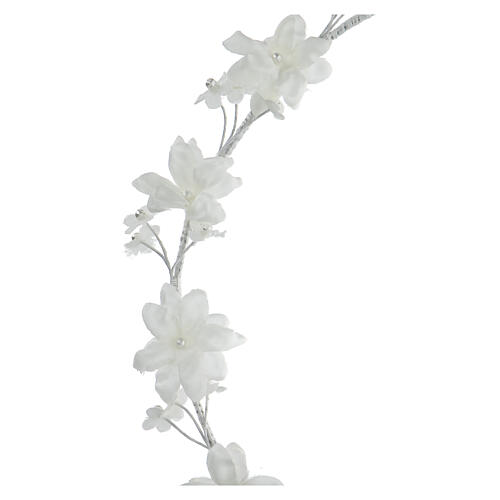 Corona Primera Comunión perlas floral d 15 cm 2