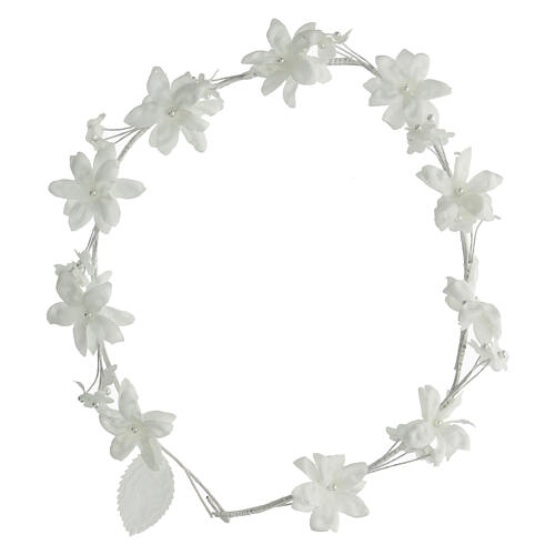 Blumenkranz für das Erstkommunionkleid mit Perlen 1