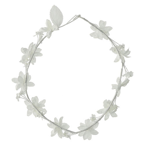 Corona floral para vestido de la Primera Comunión perlas 4