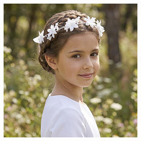 Couronne florale pour Première Communion avec perles