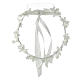 White crown of flowers for First Communion with beads s5
