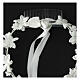 Corona blanca vestido de la Primera Comunión perlas y flores s6