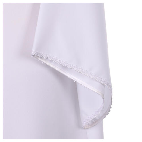 First Communion alb with floral ruffle 4