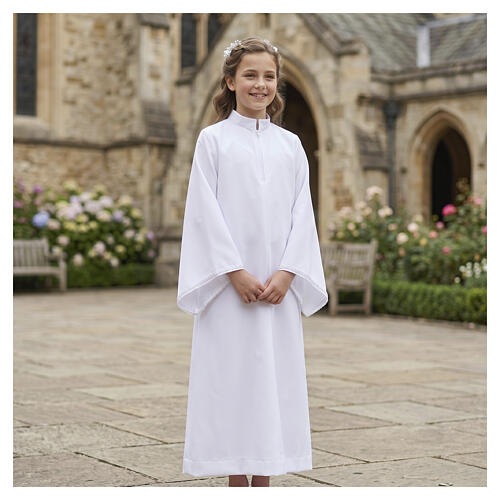 Vestido Primera Comunión con volante flores 2