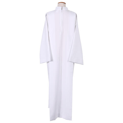 White First Communion alb with 2025 Jubilee logo in Latin, front and back pleats 7