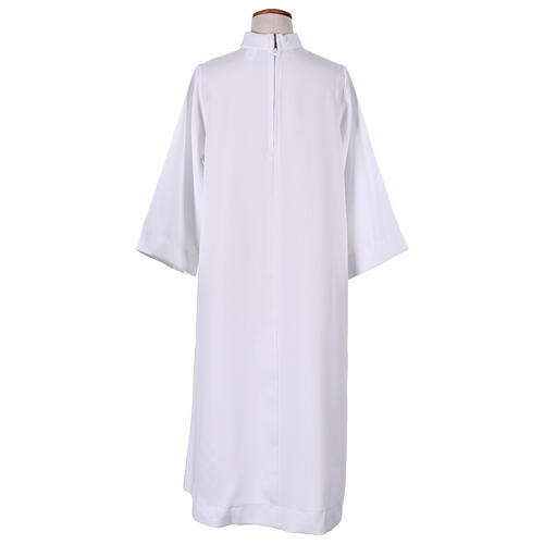White First Communion flared alb with embroidered official logo of Jubilee 2025 in Latin 7