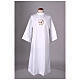 White First Communion flared alb with embroidered official logo of Jubilee 2025 in Latin s2