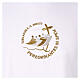 White First Communion flared alb with embroidered official logo of Jubilee 2025 in Latin s3