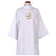 White First Communion flared alb with embroidered official logo of Jubilee 2025 in Latin s4