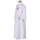 White First Communion flared alb with embroidered official logo of Jubilee 2025 in Latin s5