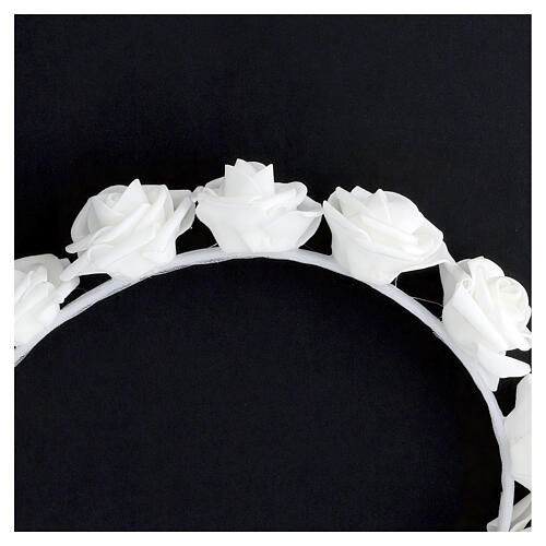 First Communion fabric rose crown, 22 cm 4