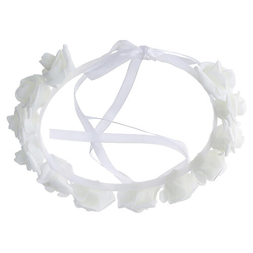 First Communion fabric rose crown, 22 cm 5