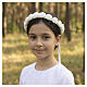 First Communion floral crown for girls with roses and comb, 22 cm s1