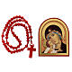 Kit rosario e icono Virgen Ternura s1