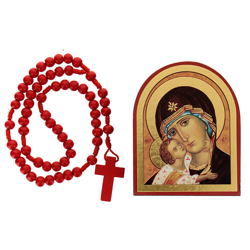Kit rosario e icona Madonna Tenerezza 1