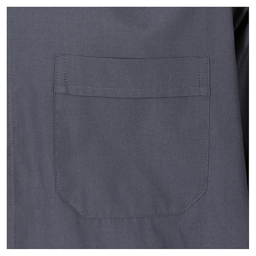 Collarhemd mit Kurzarm aus Baumwoll-Mischgewebe in der Farbe Dunkelgrau In Primis 3
