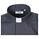 Clergy shirt, short sleeves in mixed cotton, dark grey In Primis s2