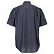 Camisa Colarinho Clergy manga curta misto algodão cinzento escuro In Primis s5