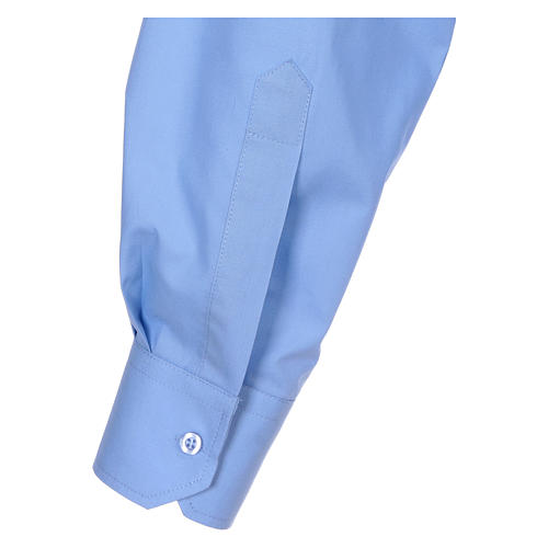 Collarhemd mit Langarm aus Baumwoll-Mischgewebe in der Farbe Hellblau In Primis 5