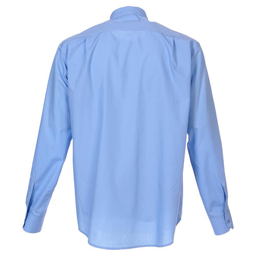 Collarhemd mit Langarm aus Baumwoll-Mischgewebe in der Farbe Hellblau In Primis 6