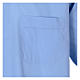 Long-sleeved clergy shirt in sky blue cotton blend In Primis s3