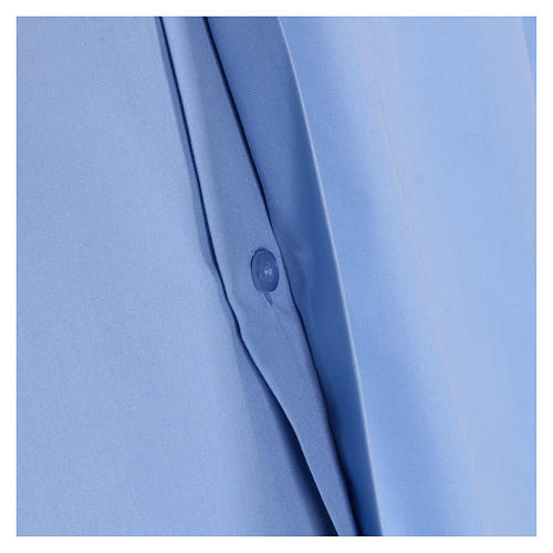 Camisa Clergyman manga longa misto algodão azul claro In Primis 4