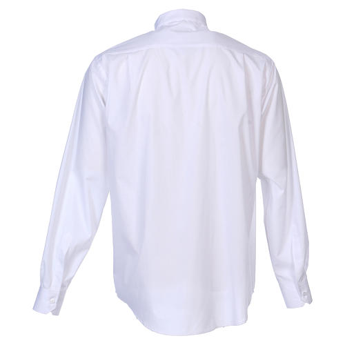 Collarhemd mit Langarm aus Baumwoll-Mischgewebe in der Farbe Weiß In Primis 6
