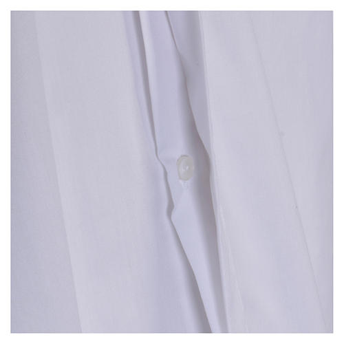 Long Sleeve White Clergy Shirt, mixed cotton In Primis 4