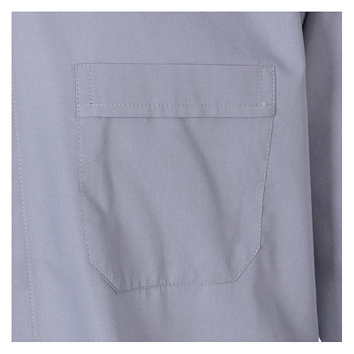 Long-sleeved clergy shirt in light grey cotton blend In Primis 3