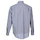 Long Sleeve Clergy Shirt in Light Gray, mixed cotton In Primis s6